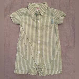 Gymboree Light Green and White Striped Baby One-Piece Outfit / Size 3-6 Months